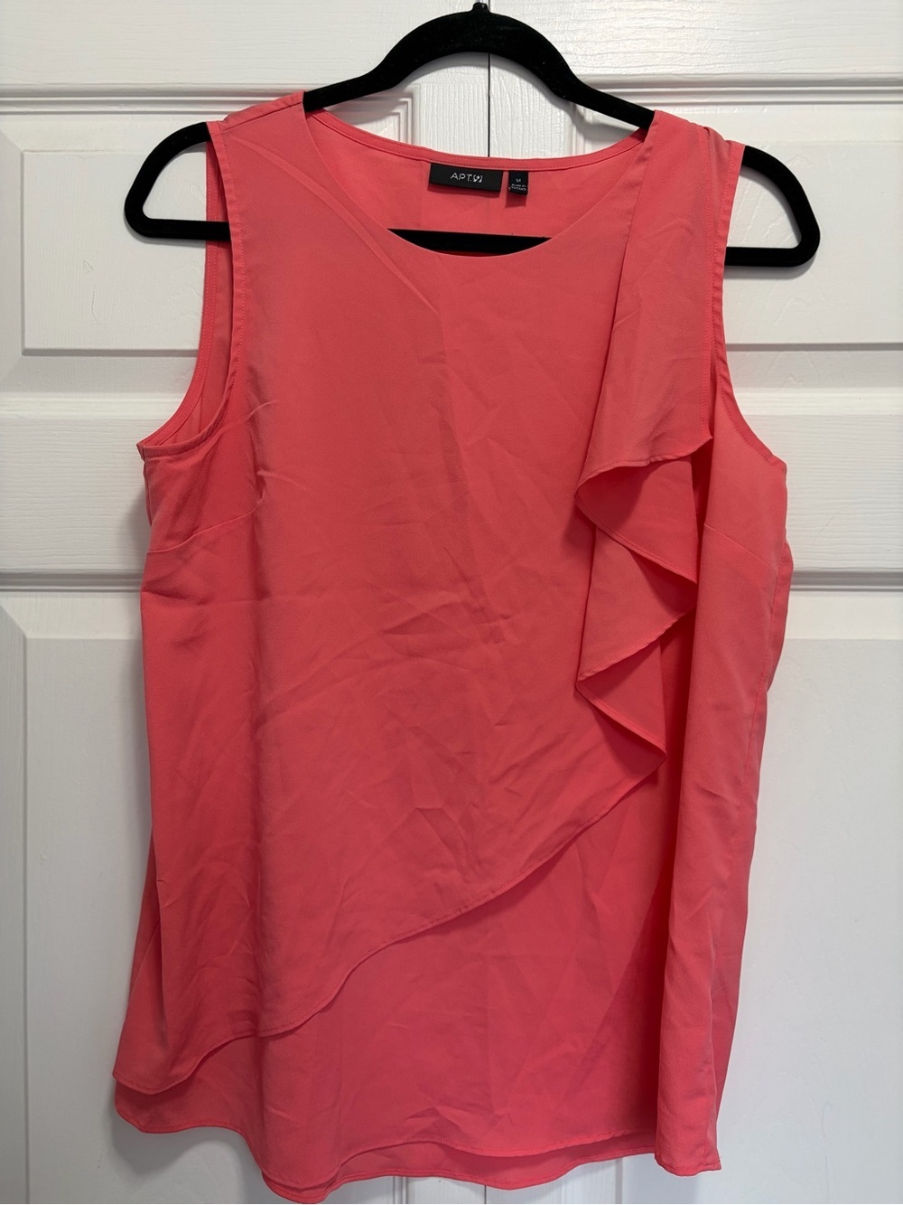 Apt. 9 Coral-Pink Sleeveless Ruffle Top